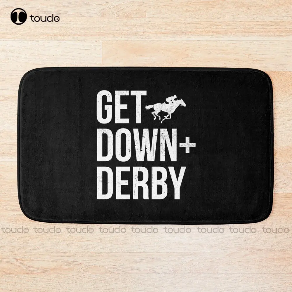 Vintage Derby Time Horse Racing Men Women, Perfect Get Down & Derby Tshirt Bath Mat Cat Bath Rug