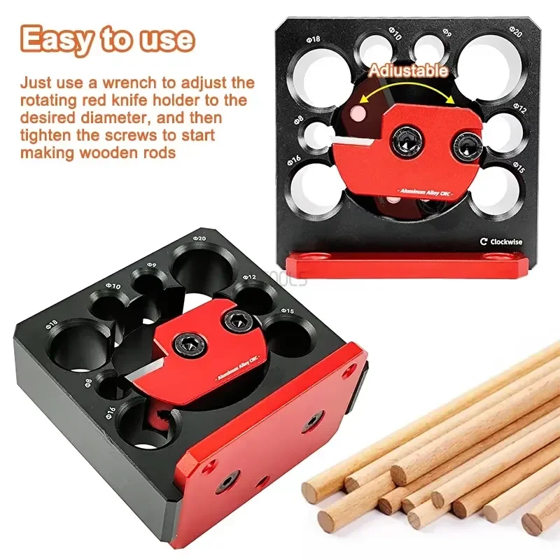 Dowel Maker Jig Kit 8mm-20mm Adjustable Electric Drill Rounder Wooden Stick/Round Rod Maker Round Rod Auxiliary Woodworking