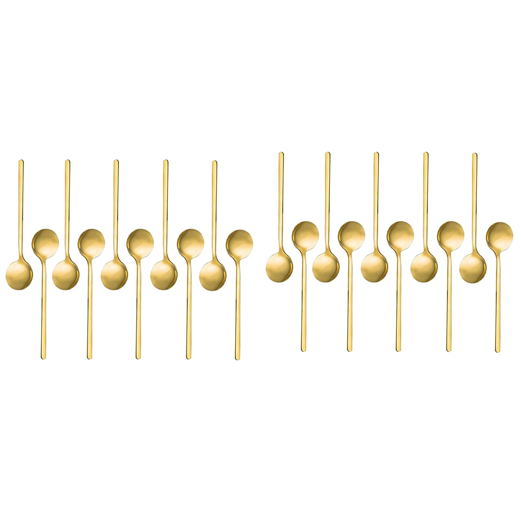 BMBY-Stainless Steel 20 Pcs Espresso Spoons Teaspoons For Coffee Sugar Dessert Cake Ice Cream Soup Antipasto (Gold)
