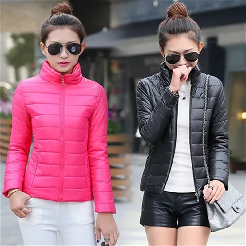 2024 Autumn Winter New Parkas Down Coat Women\'s Short Overcoat Fashion Warm Cotton Padded Jacket Large Size Outerwear Female Top