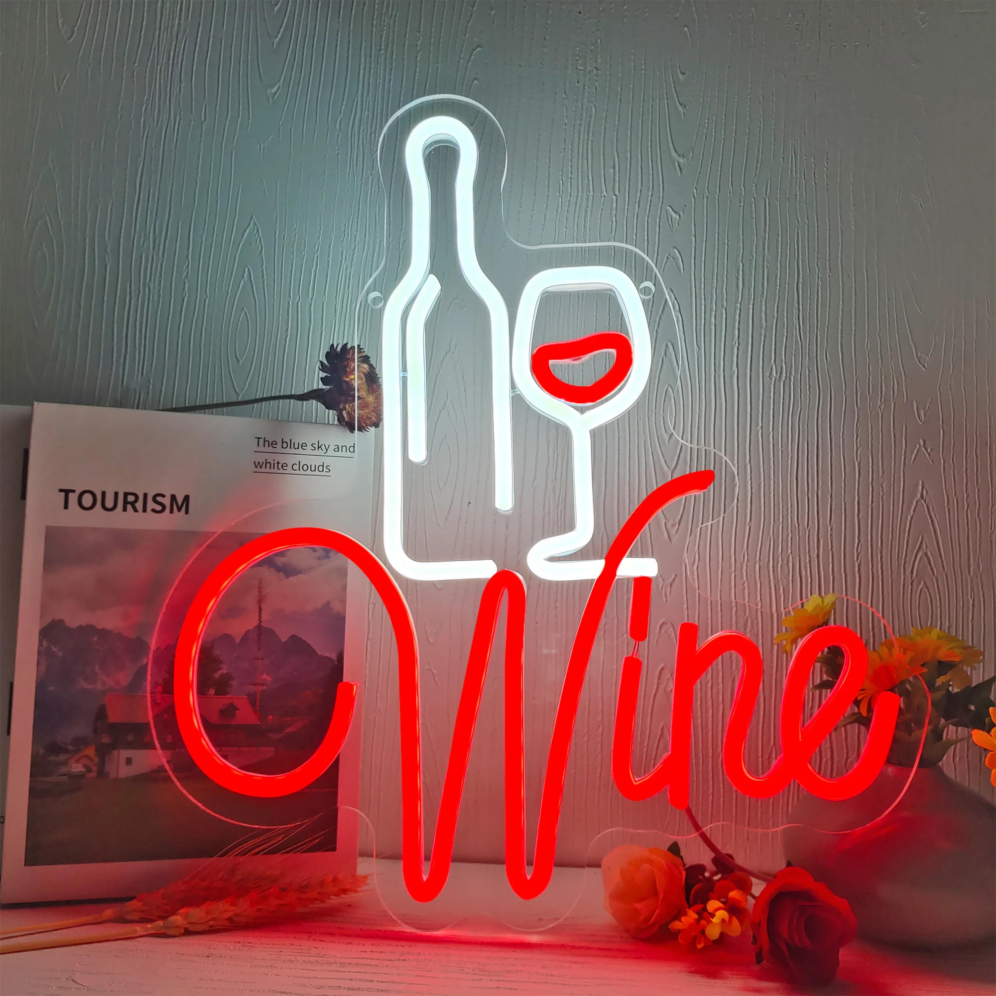 luzes de neon led com cabo usb sinais de vinho tinto bar decor decoracao da festa 01