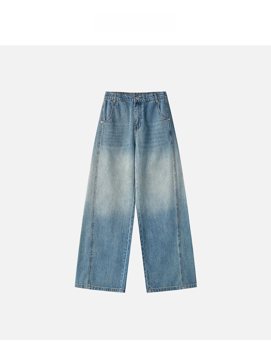 

JINGJING2025 Новые летние джинсы-клеш «Mis Morning» с градиентным эффектом, свободные, стройнящие, женские, модные, повседневные, широкие брюки