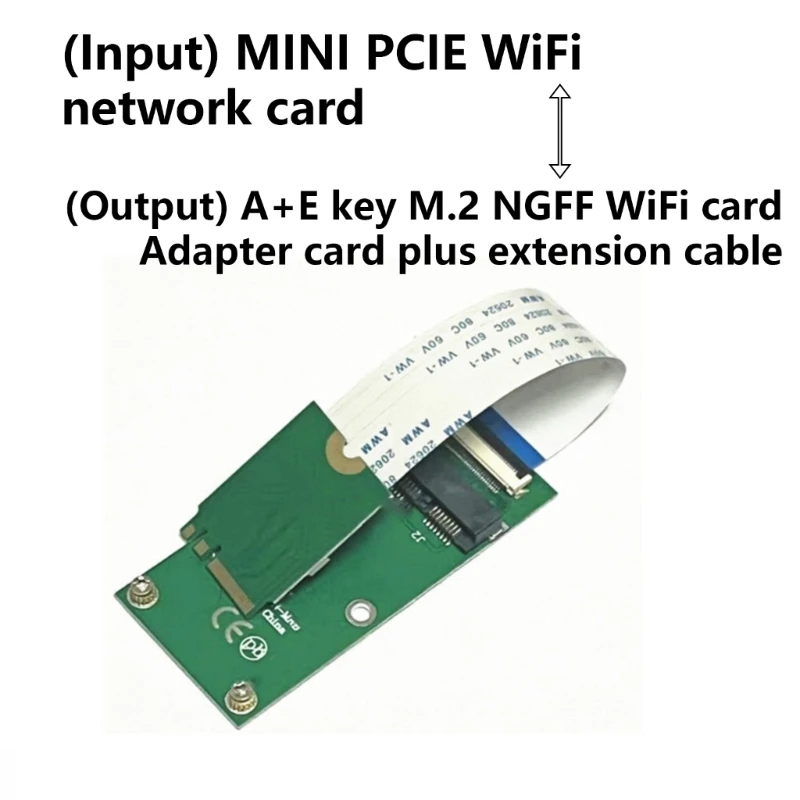 Mini PCIE ke Mini PCIE Adaptor Kabel A + Kunci Solid States Disk Extender Kabel Jaringan WIFI Kartu D2RC