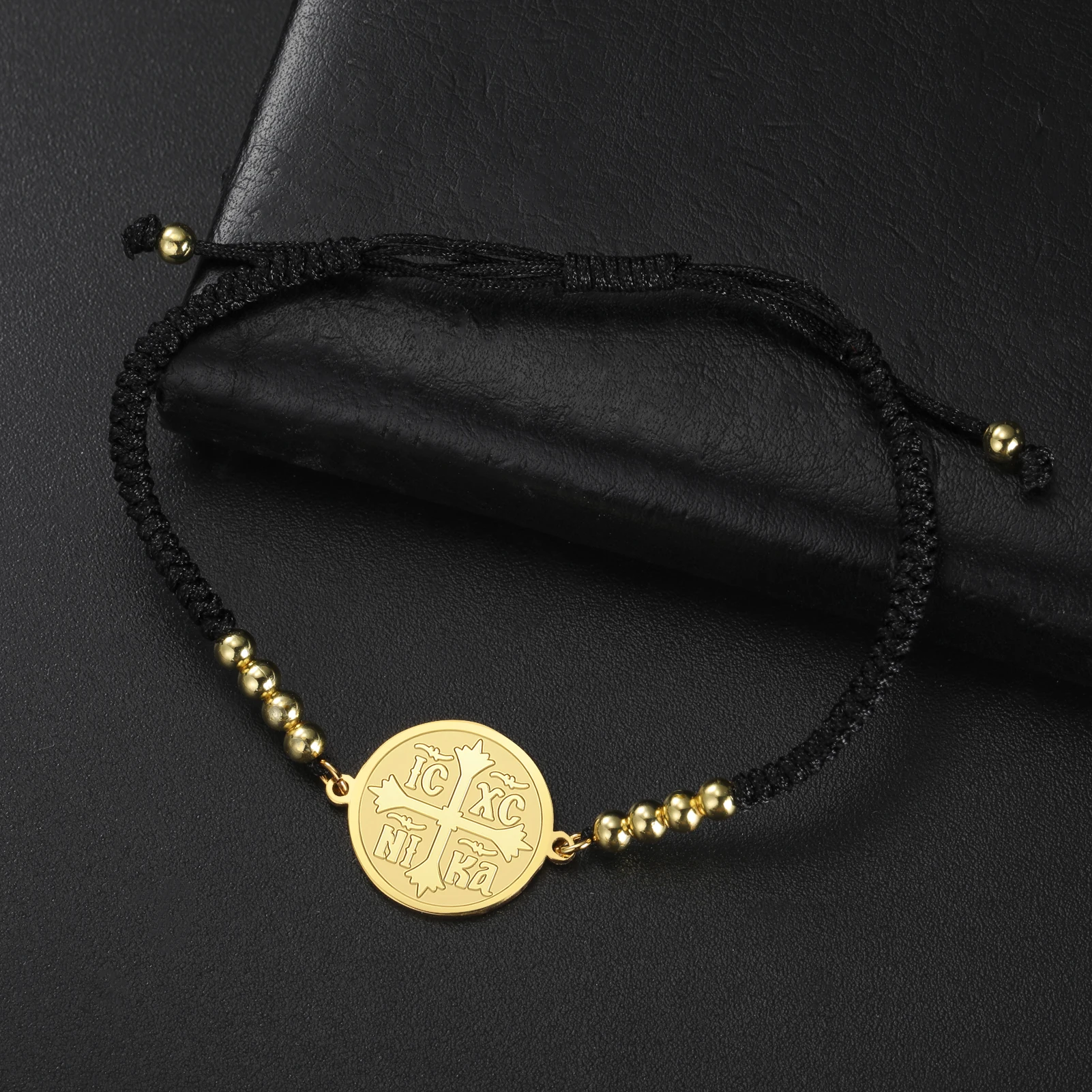 Kkjoy Orthodoxes IC XC NIKA Kreuz-Armband aus Edelstahl, Christliches Religiöses Amulett, Nie Verblassendes Glaubens-Schmuckstück, Schutzgeschenk – Detail 6