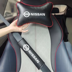 Car Headrest Rest Cushion Neck Pillow Seat Belt Shoulder Pads for Nissan X-trail Qashqai Note Juke Sentra Patrol Navara Micra