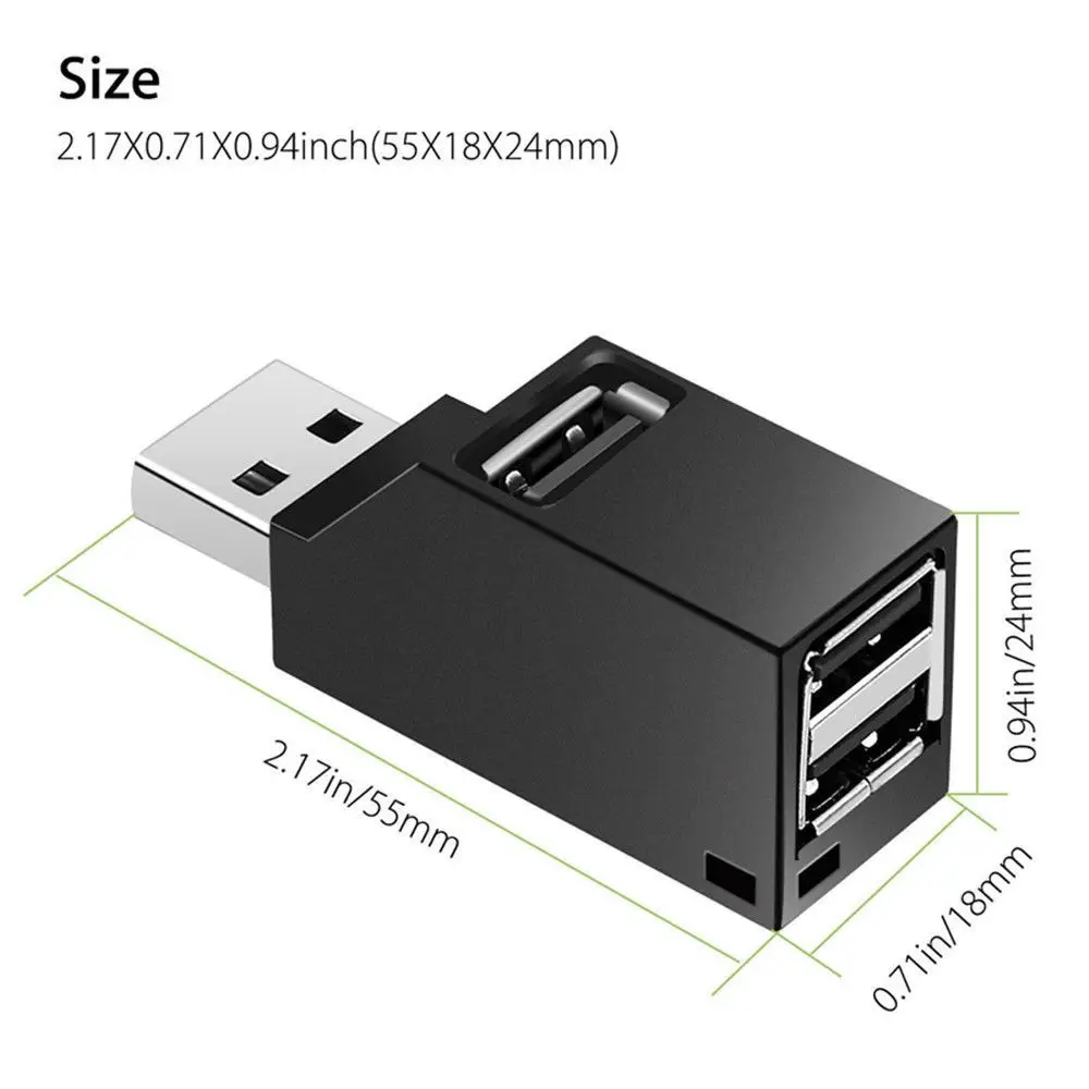 Mini-gegevensoverdracht High Speed Splitter Box Adapter USB 3.0 Hub 3-poorten
