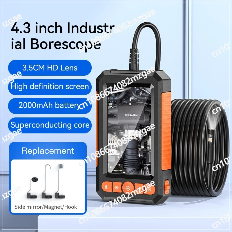 4.3 inch high definition display, handheld portable duct car air conditioner detection endoscope 8mm dual lens
