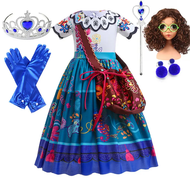 Fancy Encanto Costume Play Dress with Bag Family Madrigal Magic House  Mirabel Movie Role Playing Apparel Carnival Purim Clothing - AliExpress 1501