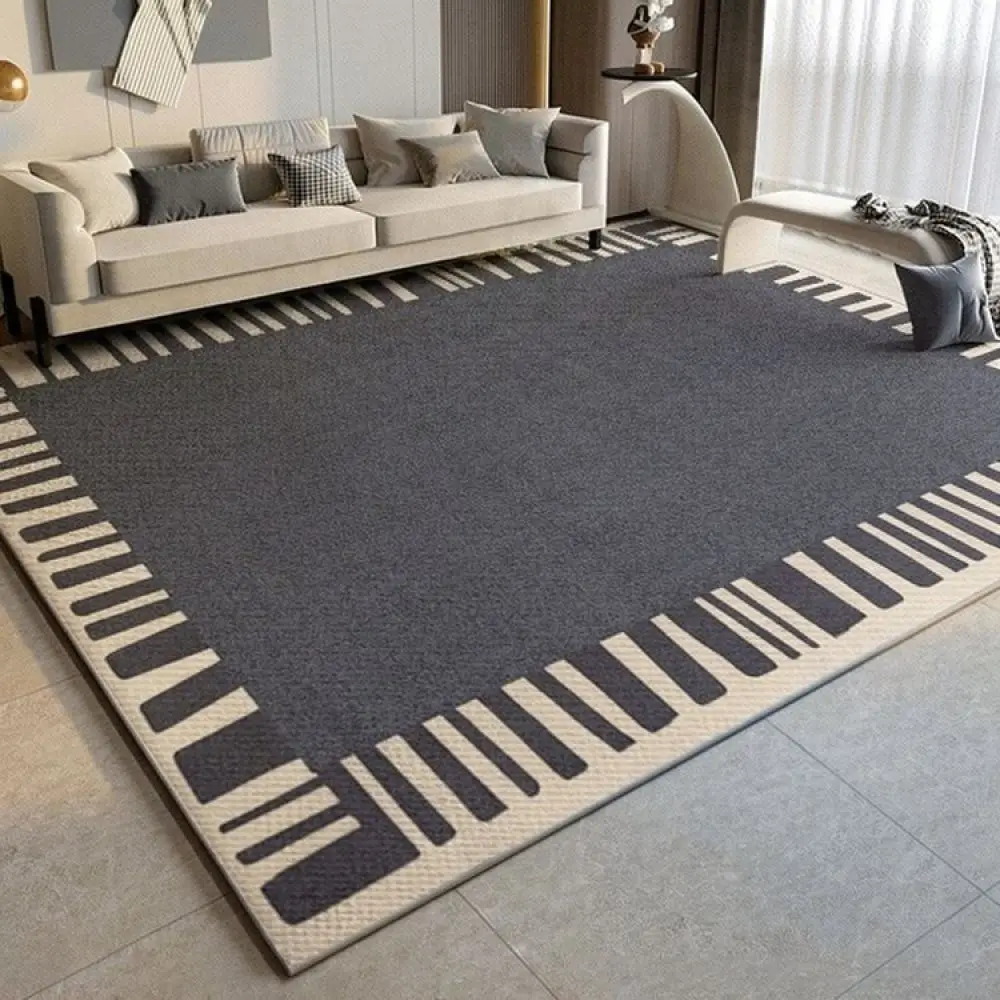 Modern Nordic Carpet Crystal Velvet Rug Simple Striped Floor Mat Soft Non Slip Living Room Bedroom Area Bedside Mat