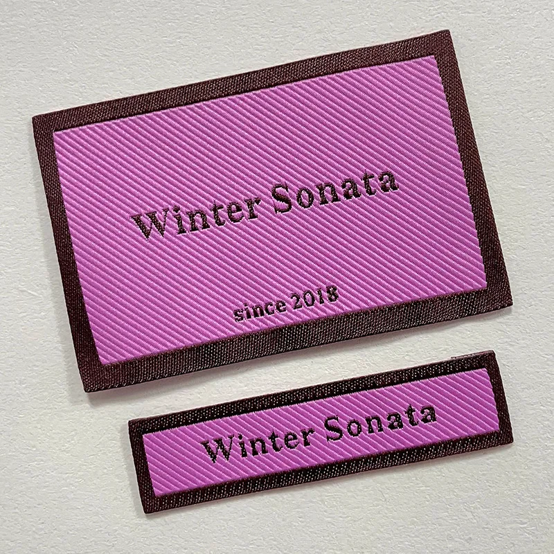 Custom Damask Woven Labels Fabrics Patches for Clothing Sewing Personalized Clothing Accessories