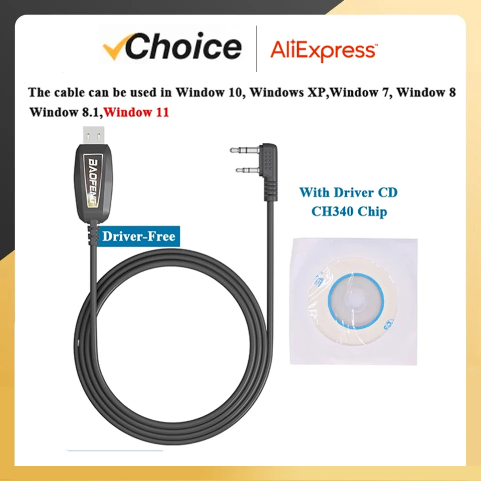Walkie Talkie Programming Cable for UV-5RH UV-18 Pro Max UV-21 Quansheng UV-K6 Support Window 11 Driver Free Radio's Accessories view 5