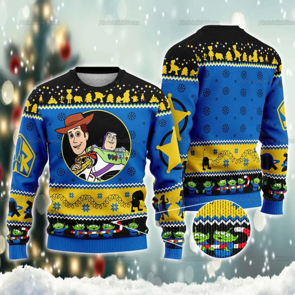 2026 Nuovo Maglione Brutto Di Natale Disney Toy Story, Hey, Hello Hey Holiday Maglione, Maglione A Tema Film Stile Street Per Coppie, 3D Pr-image