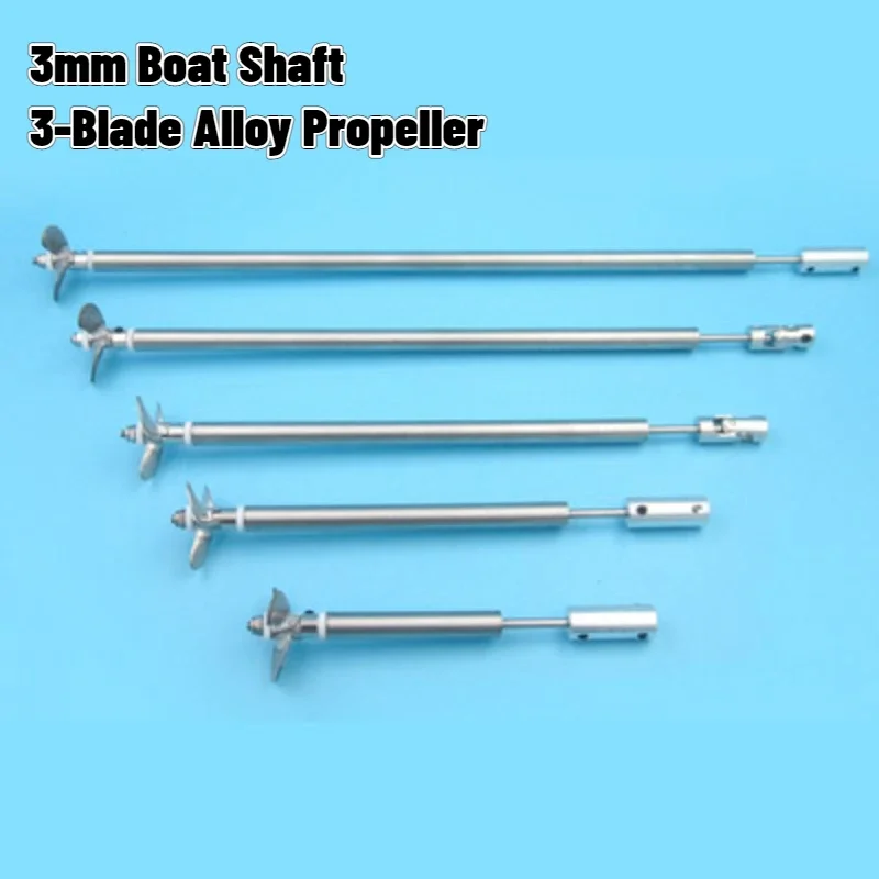 3mm RC Boat Shaft Set L10/15/20cm Stainless Steel DriveShaft+Shaft Sleeve+3 Blade Alloy Propeller+Coupling-A/Cardan Joint-B