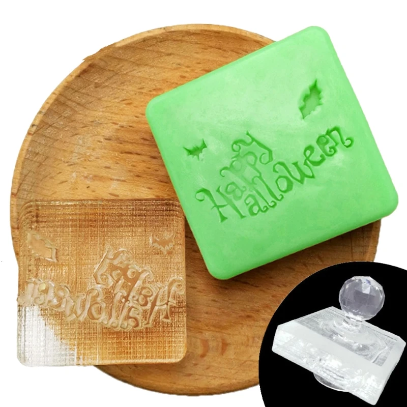 Natural Handmade Soap Stamp Halloween Bat Pumpkin Skeleton Decoration DIY Soap Making Seal Crafts Tool