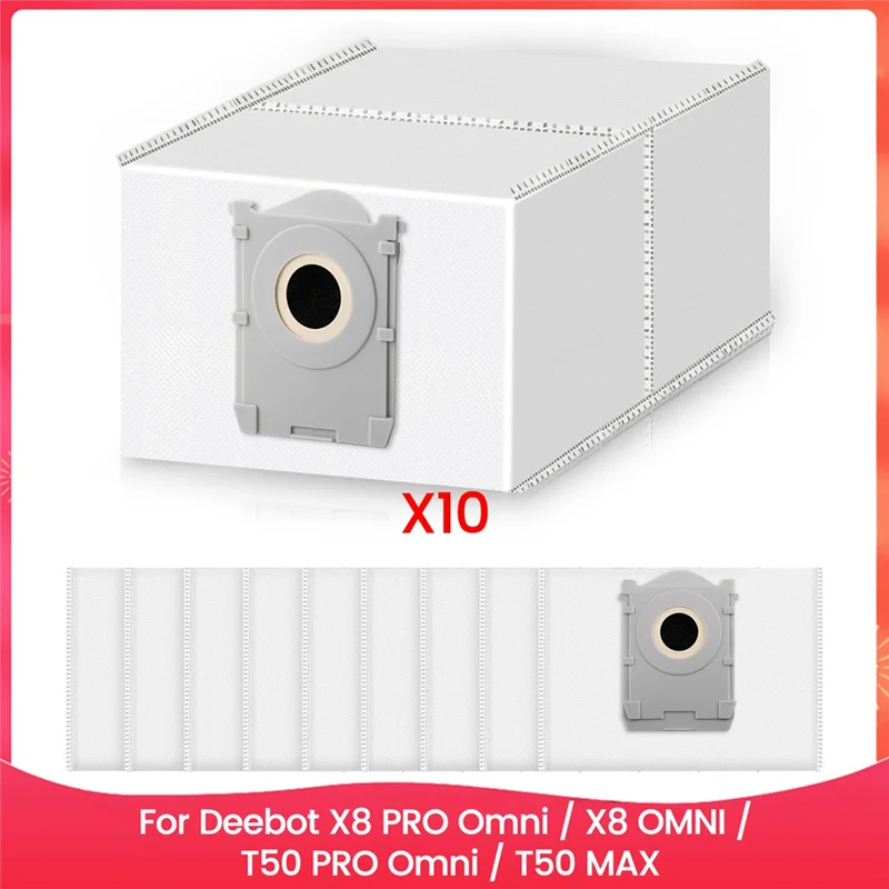 أكياس مكنسة كهربائية لـ Ecovacs Deebot X8 PRO Omni / X8 OMNI / T50 PRO Omni / T50 MAX PRO Omni / T50 Omni جهاز آلي لتنظيف الأتربة A62X