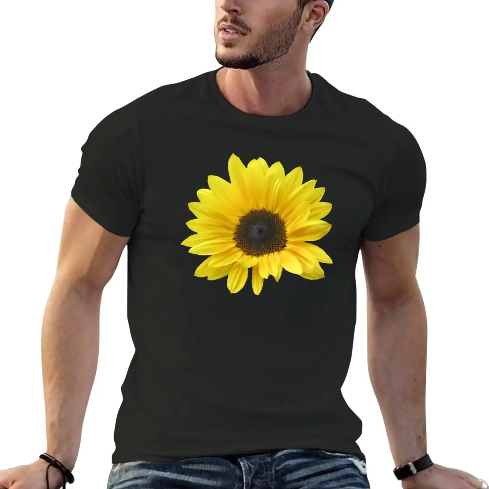 

New sunflower, sunflower, flower, blossom, floral T-Shirt anime summer clothes tees mens plain t shirts