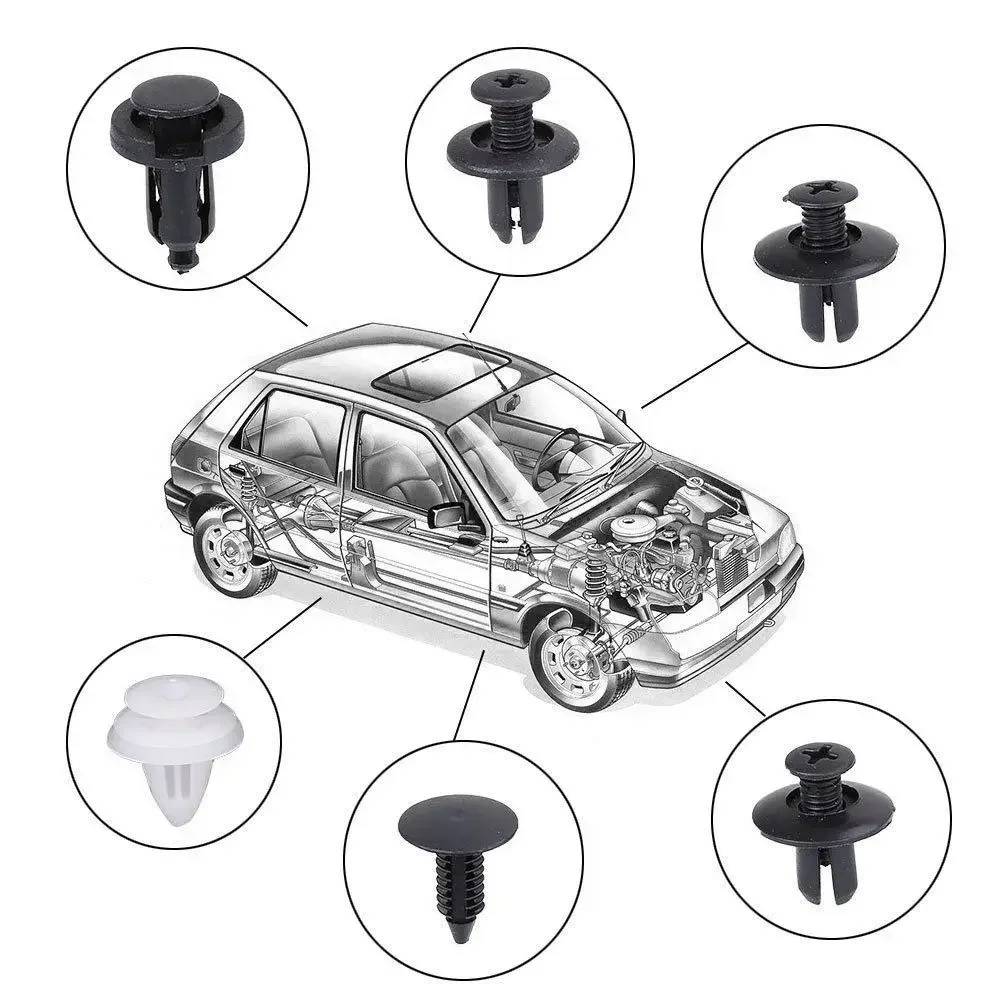 635 Car Plastic Fastener Clips Set with Box Mixed Auto Body Push Retainer Pin Rivet Bumper Door Trim Panel Fastener Clip Kit