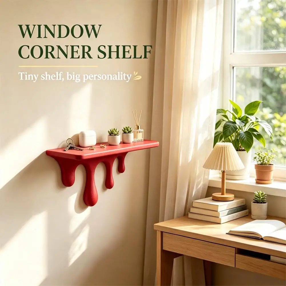 3D Printed Drip Floating Shelf Wall-Mounted Plastic Melting Wall Shelf Irregular Shape Stable Decorative Wall Bracket