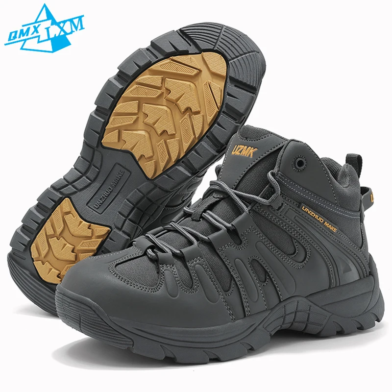 

LiXingMing Hiking Shoes Mens Luxury Designer Winter Climbing Trekking Sneakers for Men Leather Outdoor Sports Work Man Shoes