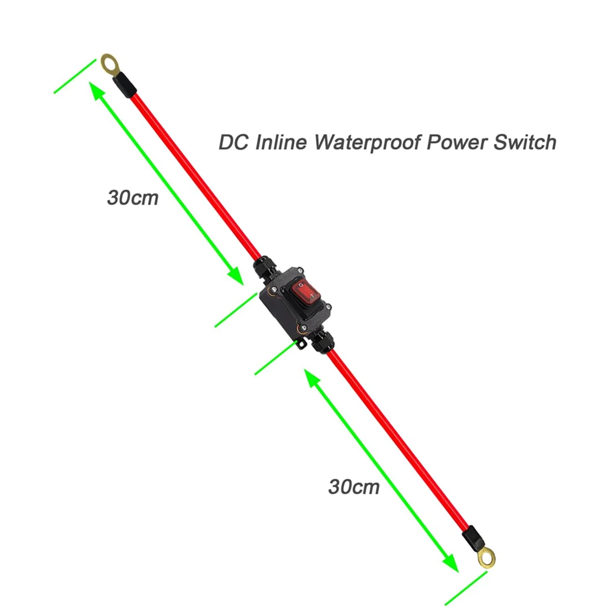 BABQ DC12V Inline Wire Switch DC12-24V DPST Dual Side Wiring Switch 25A IP67 with on/Off Quick Connect/Disconnect Switch