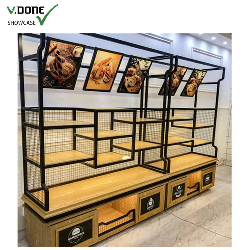 Customized-Bakery shop bread cake display showcase cabinet counter