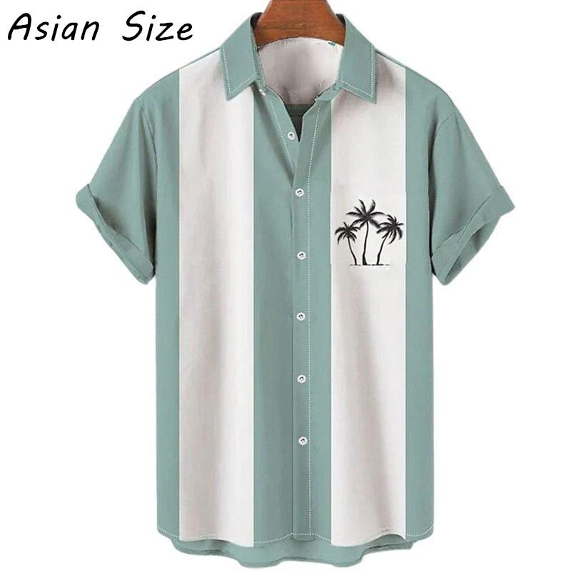 

Рубашка «Тропический пляж» 2026 с 3D-принтом, простая, с кокосовыми пальмами, в стиле «Алоха», летняя, с коротким рукавом, пляжная, с отложным воротником, унисекс, топы