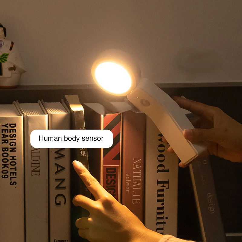 Motion Sensor Light Wireless Lamp USB Charging 360° Rotation  Dimming LED Night Lights Wall Lamp for Corridor Bedroom Decoration