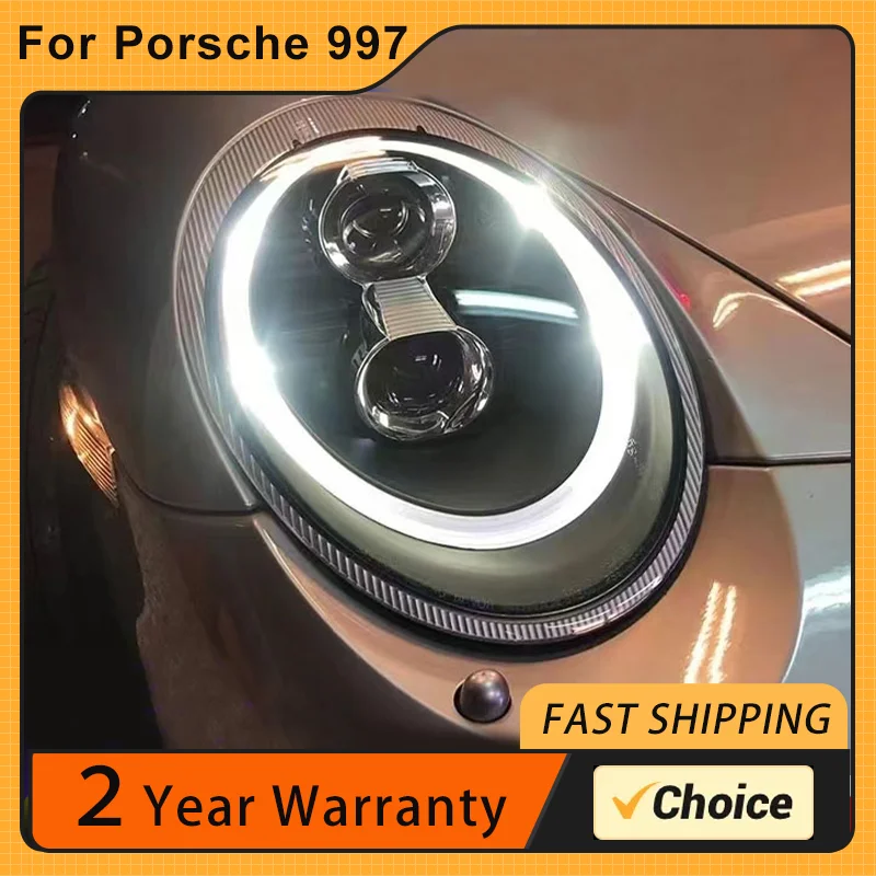 

for to 2005-2009 Porsche 997 headlight lens LED light guide 911 modified xenon headlight assembly