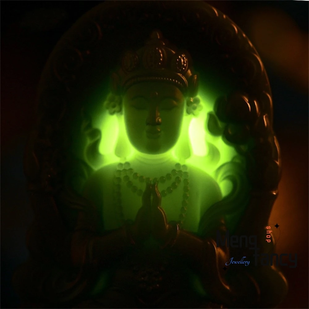 Natural Hetian Green Jade Taqing Fine Ingredients Four-armed Guanyin Taiji Bagua