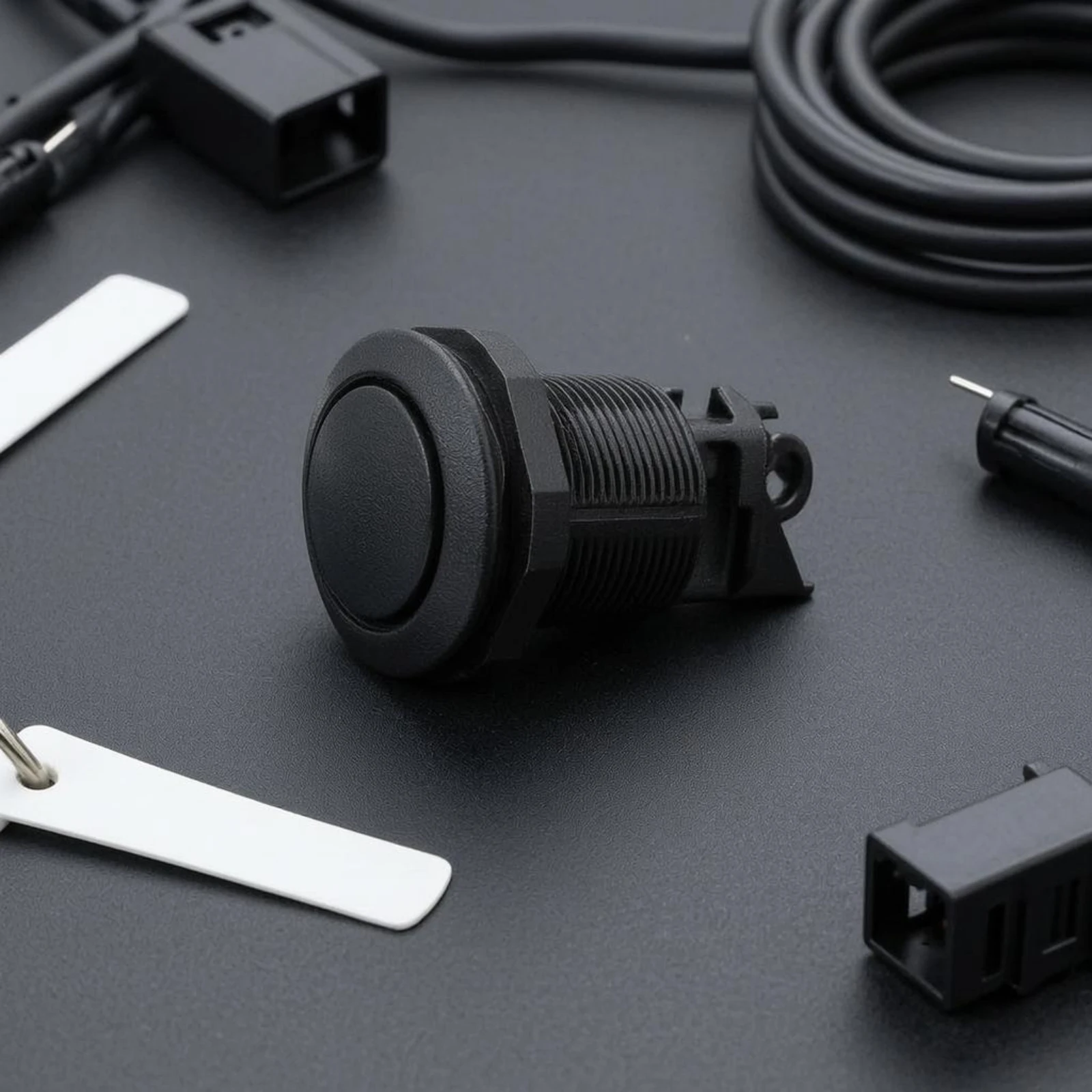 Picture 6: Concealed Threaded Push Button Latch Panel-mount Lock Fixations Incluses Hardware for Storage Panels