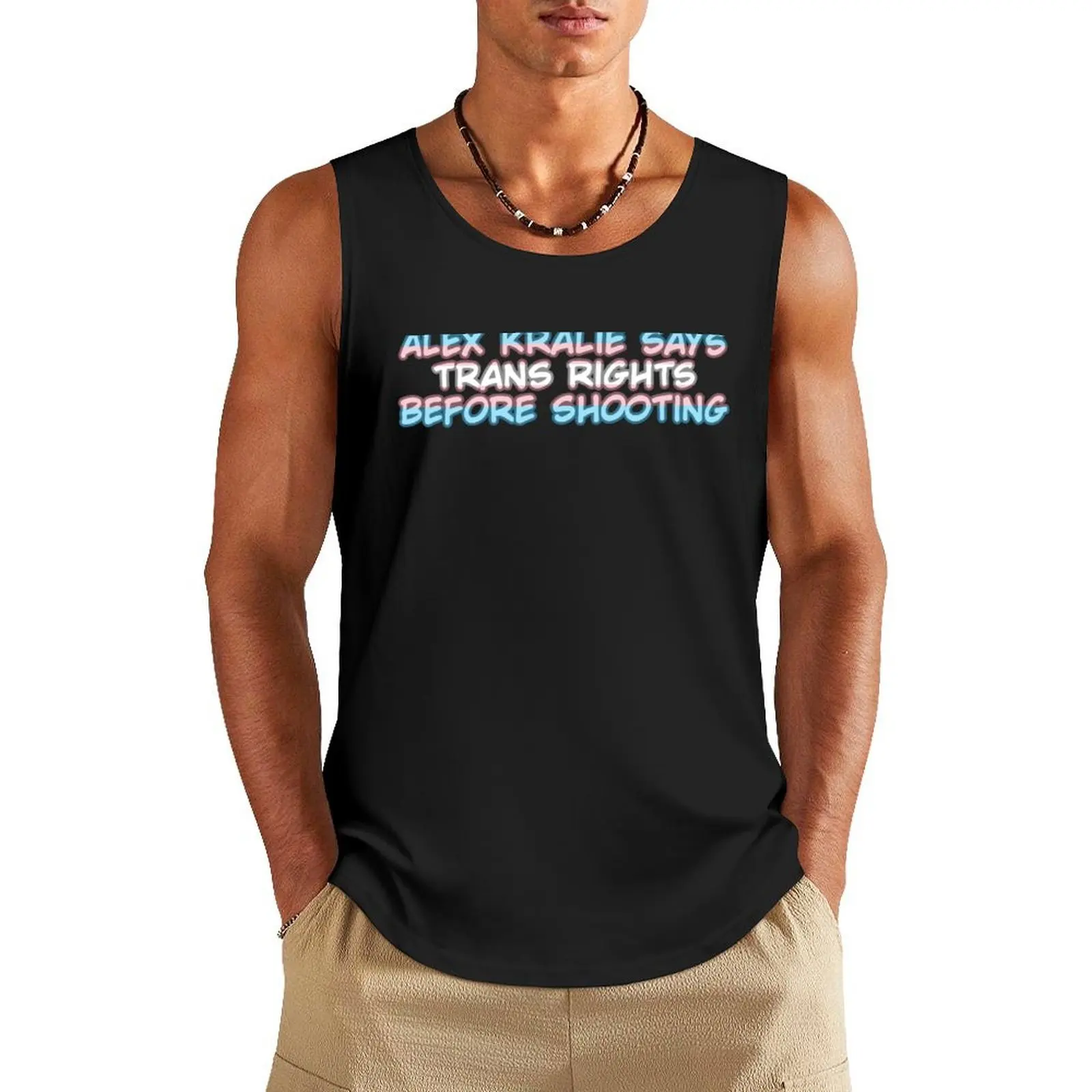 

Alex Kralie Trans Rights Marble Hornets Tank Top Men's clothes Men's summer t-shirt t-shirts man bodybuilding men clothes