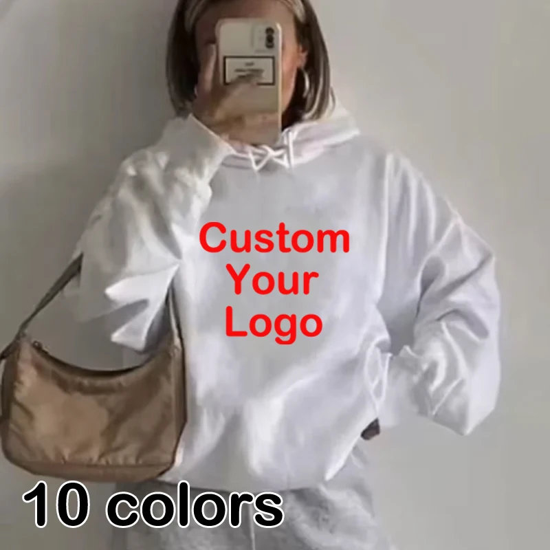 Design Logo Printed Hoodie For Women Customize Fashion Winter Autumn Hooded Casual Loose Sisters's Lovers Sweatshirts Plus Size