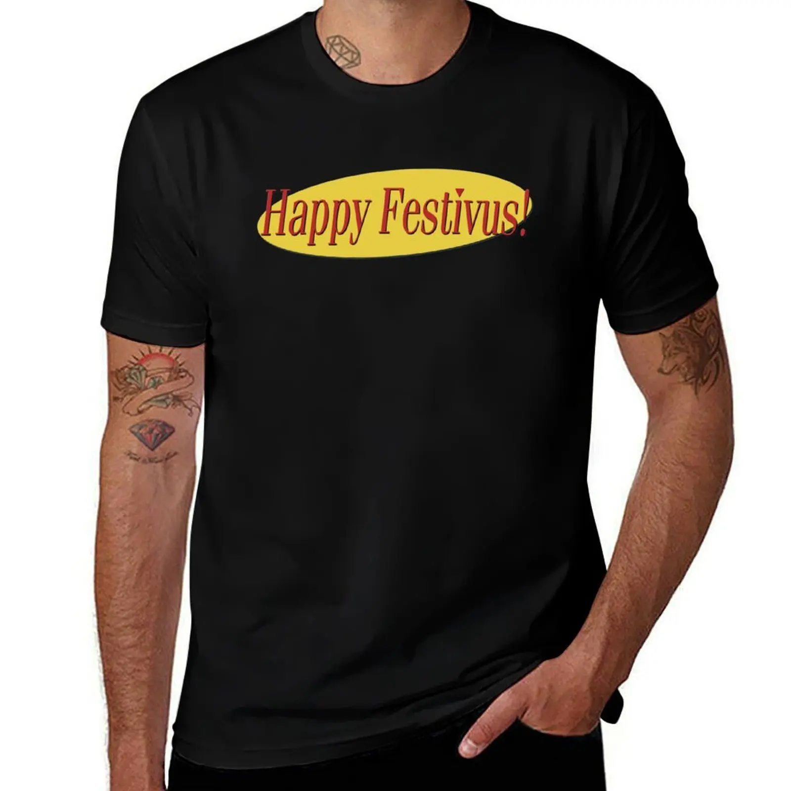 Happy Festivus! T-Shirt Casual Breathable Short Sleeve Top
