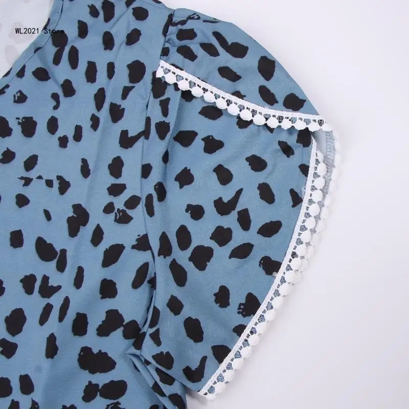 Hauts pour femmes col rond été pétale manches courtes t-shirts décontractés t-shirts mignons en vrac