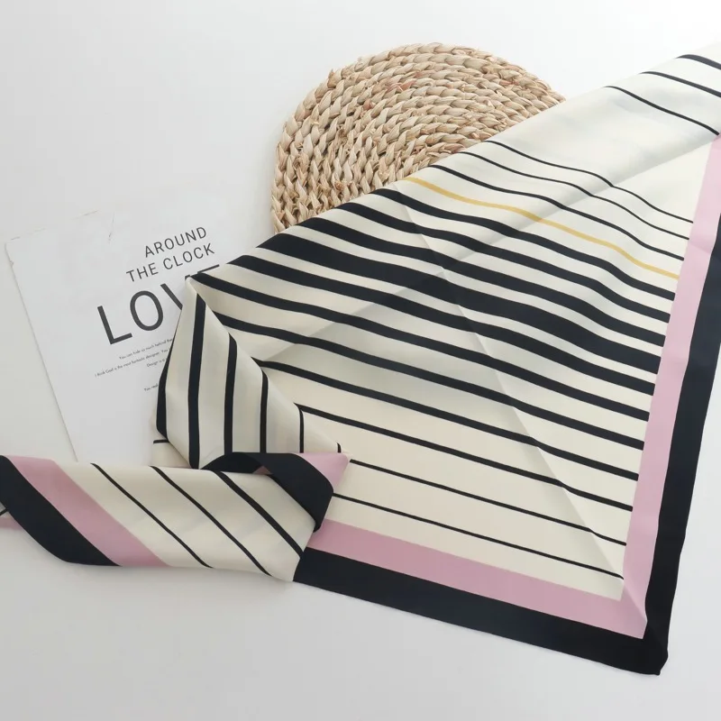 South Korea Striped Tube Top Triangular Binder Women's Elegant Twill Shawl Scarf Seaside Vacation Sun Protection Outer Scarf