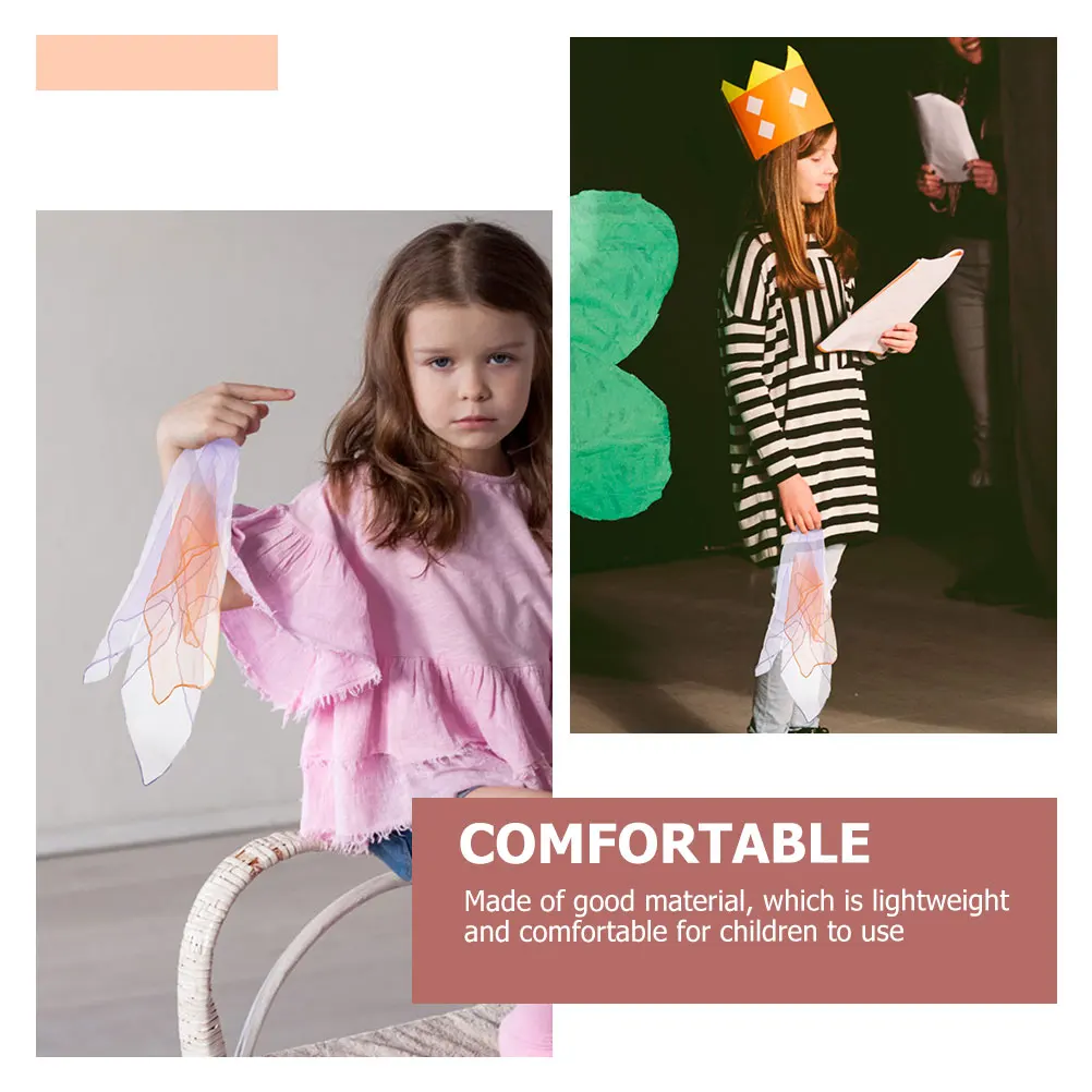 

6Pcs Colorful Gift Scarves Lightweight Chiffon Juggling Props for Dance Stage Performance Play Accessories