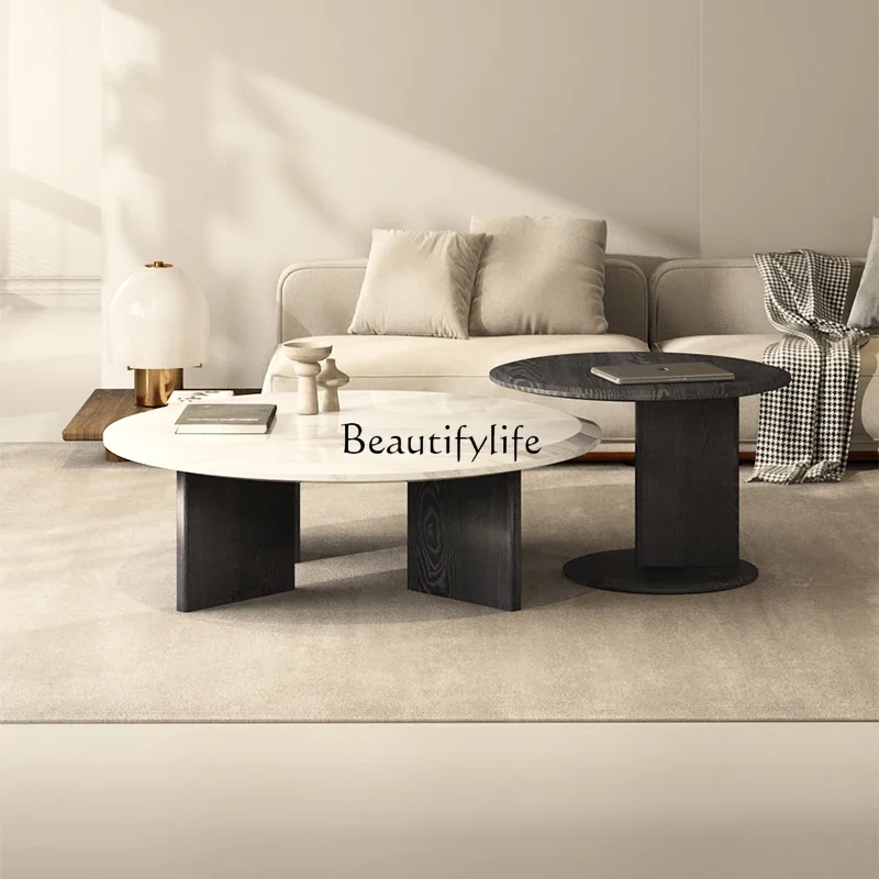 

LD33*Italian minimalist natural luxury stone coffee table high sense modern simple light luxury
