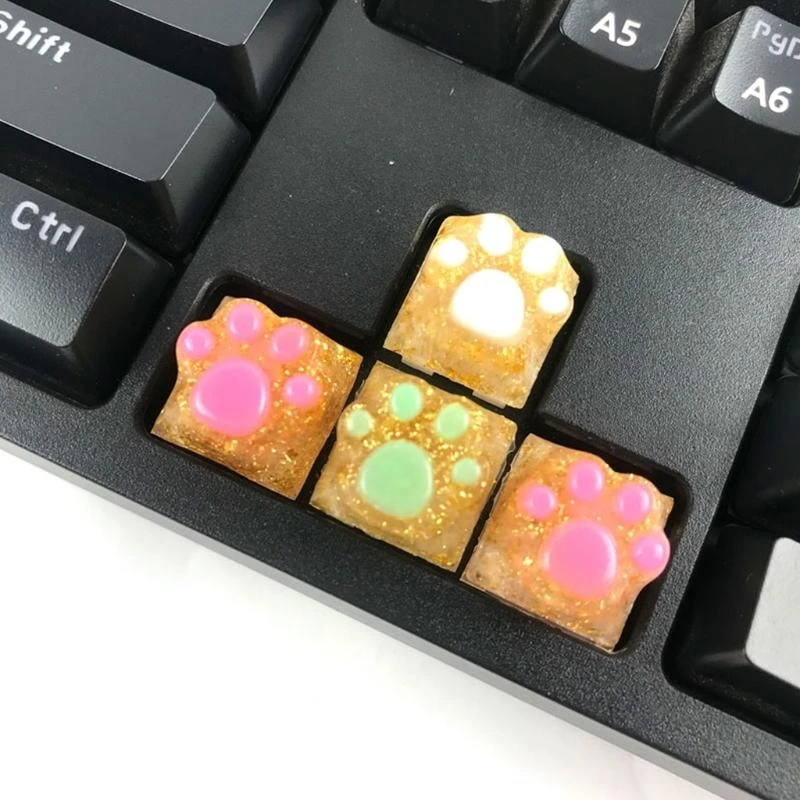 N5KA Silicone Mechanical Keyboard for Key Cap DIY Clay Epoxy Resin Mould Mold Keycaps Epoxy Resin Casting Molds Cats'