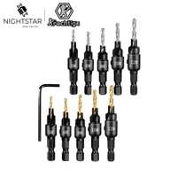 5Pcs HSS Countersink Drill Bit Set Screw Woodworking Chamfer Tool Quick Change #5 #6 #8 #10 #12