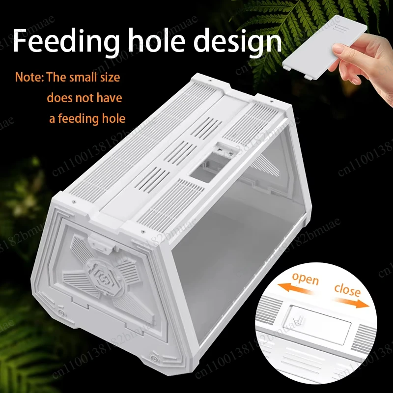 Mini Reptile Habitat for Gecko Snake Frog Reptile Terrarium Desktop Ecological Tank Escape-Proof Ventilated Habitat Breeding Box