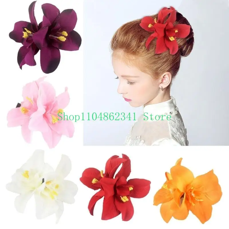 5ASD شعر زهرة كبيرة باريتات الشعر مقطع نساء نساء تسريحة الشعر ديكورات الشعر