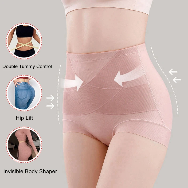 

Women High Waist Shaper Panties Seamless Flat Belly Hip Lift Underwear Comfortable Antibacterial Pure Cotton Briefs New ﻿