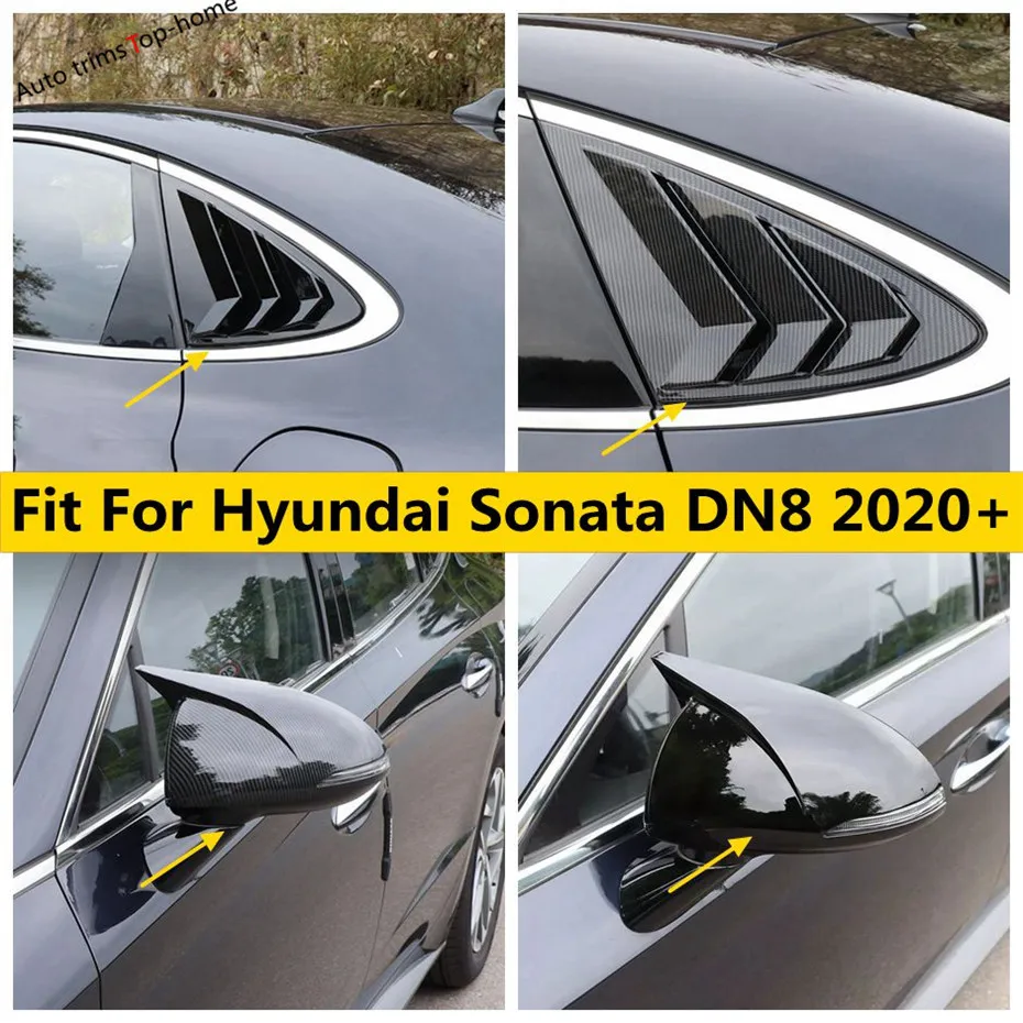 

Car Rear Window Louver Shutter Ox Horn Rearview MirrorCover Trim Fit For Hyundai Sonata DN8 2020 - 2023 Exterior Accessories