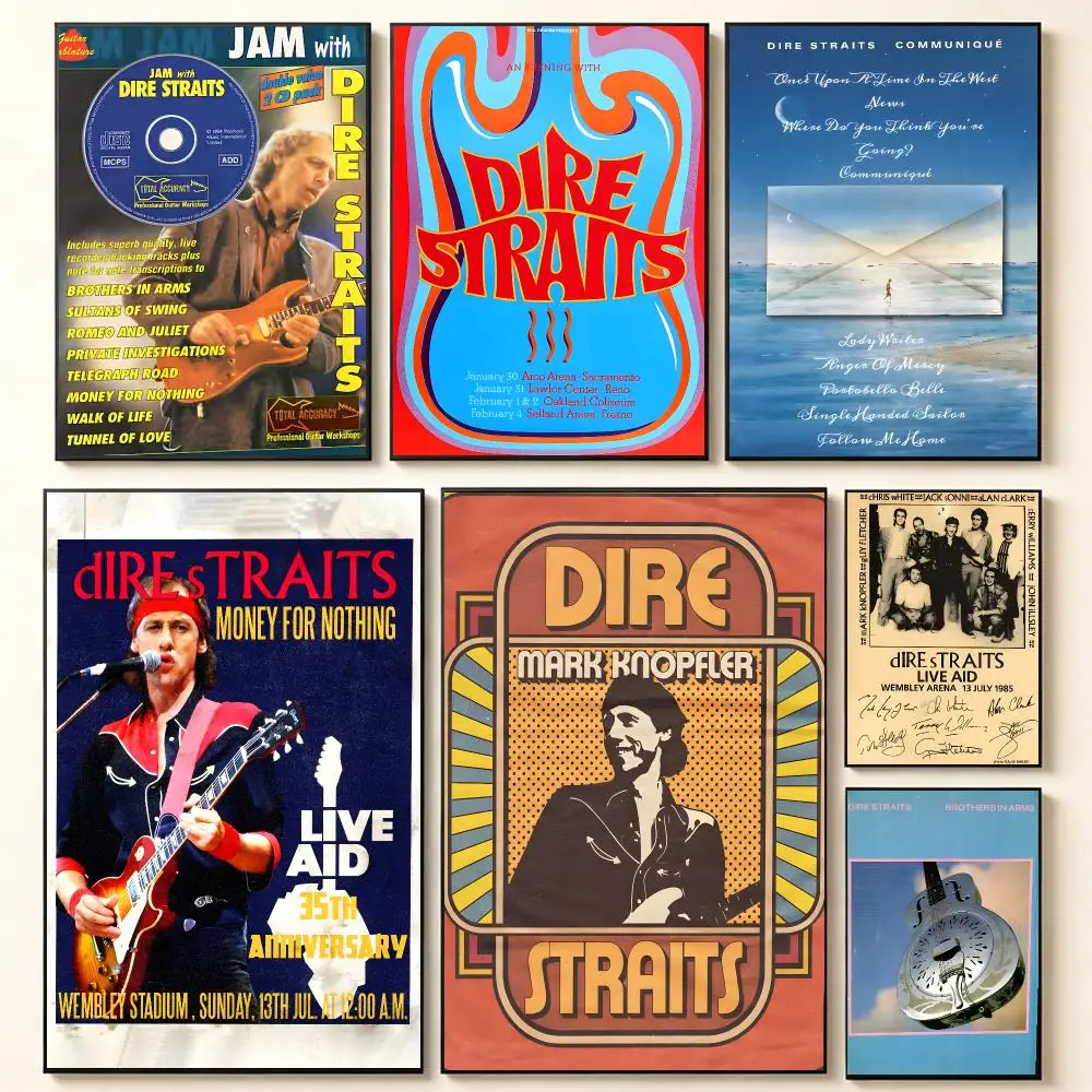 Band Rock D-Dire Straits Poster Contemporary Home Wall Ornaments & Stylish Indoor Accents