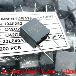 10PCS Xiamen Farah MKP 684 680nf 0.68uf 305v 275v X2 safety capacitor C42Q2684K
