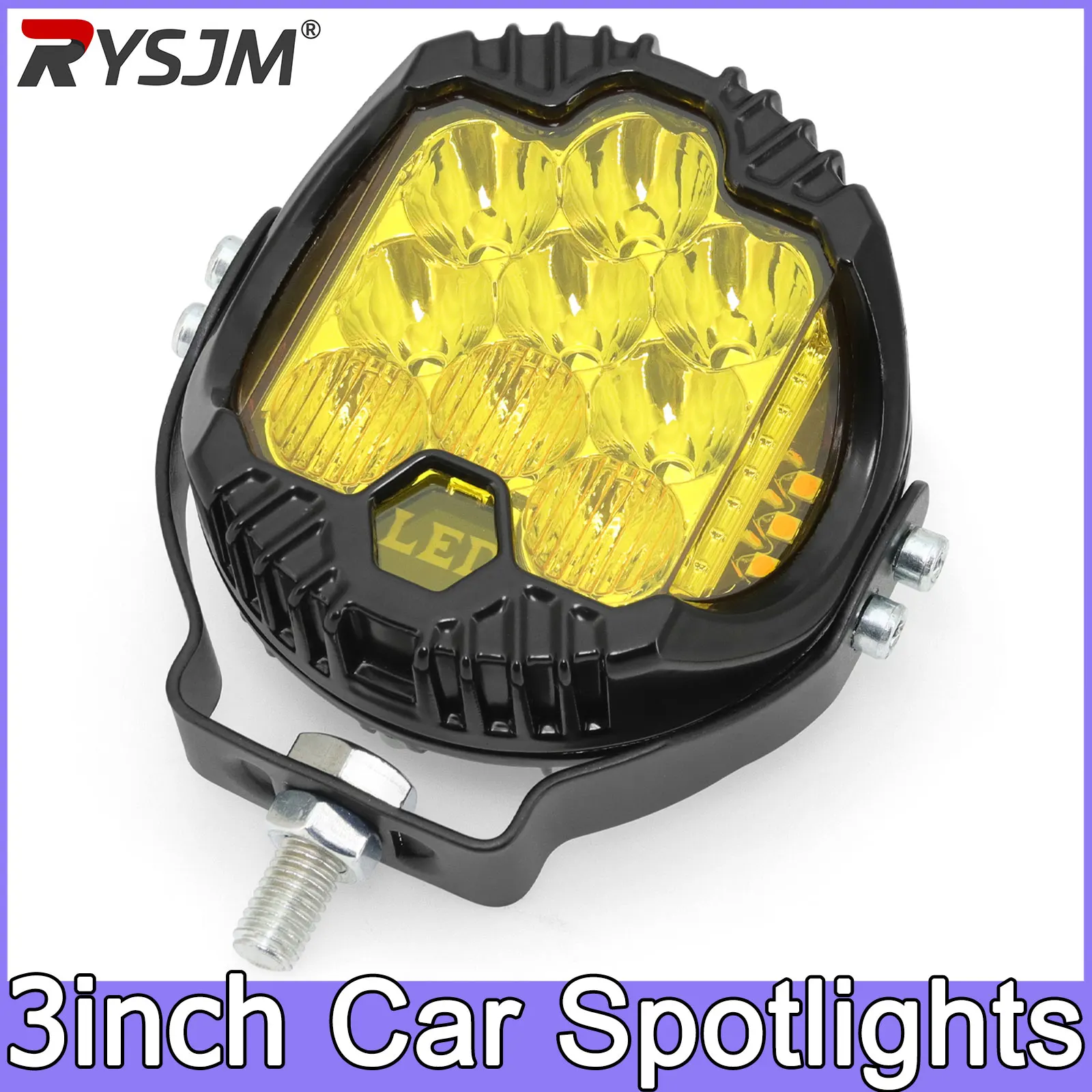 3inch Spotlights Automobile LED Sport Work Lamps Offroad 4X4 Vehicle Lights Driving Lamp Headlamp Yellow Truck Motorcycle Light