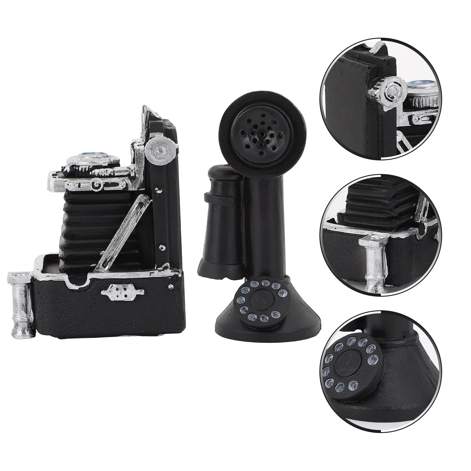 

Набор из 1 предмета: Декоративный миниатюрный телефон в стиле ретро-камеры, изысканное изделие из смолы, реалистичное украшение для фотосъемки в миниатюрных сценках