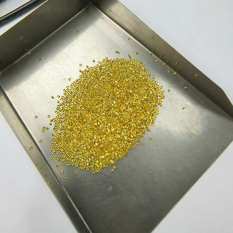 Moissanit-Stein, gelbe Farbe, runde Form, kleine Größen, 1,0–2,9 mm, Labor-Edelstein, Pass-Diamanttest für DIY-Schmuckherstellungsmaterialien – Detail 7