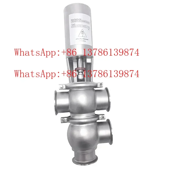 

Sanitary Stainless Steel Pneumatic TL Type Reversing Valve, Hygienic Divert Valve for Food Beverage Pharma
