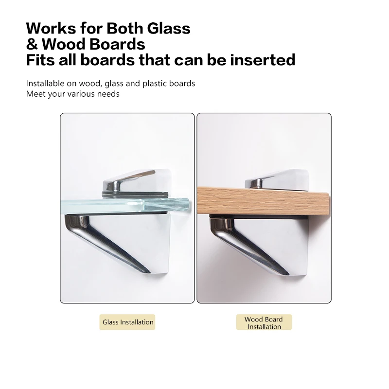 Secure Strong Adjustable Glass Wood Shelf F Clamp Bracket For Heavy Duty Load Bearing Cabinet Wall Niche Storage Support